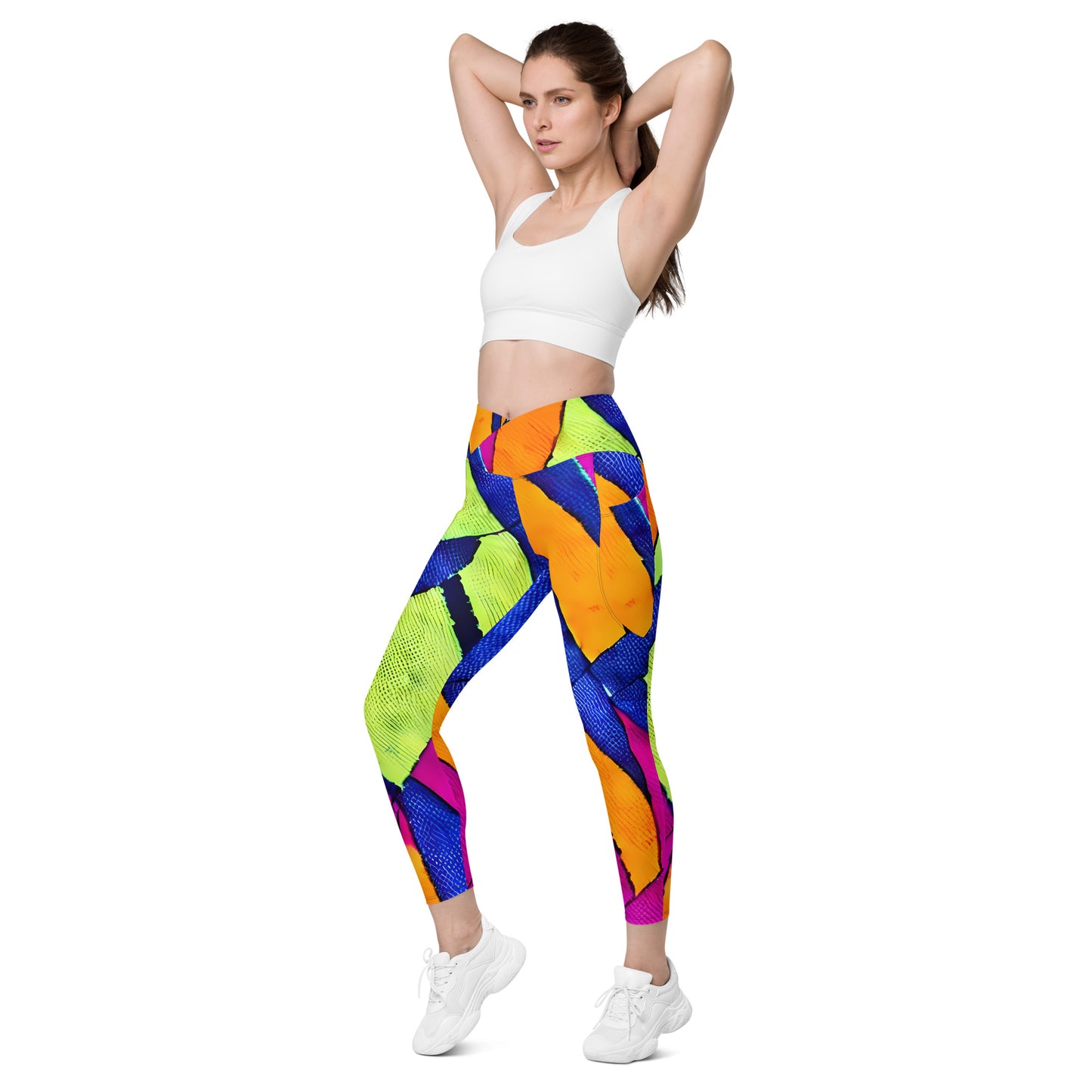 Crossover leggings with pockets