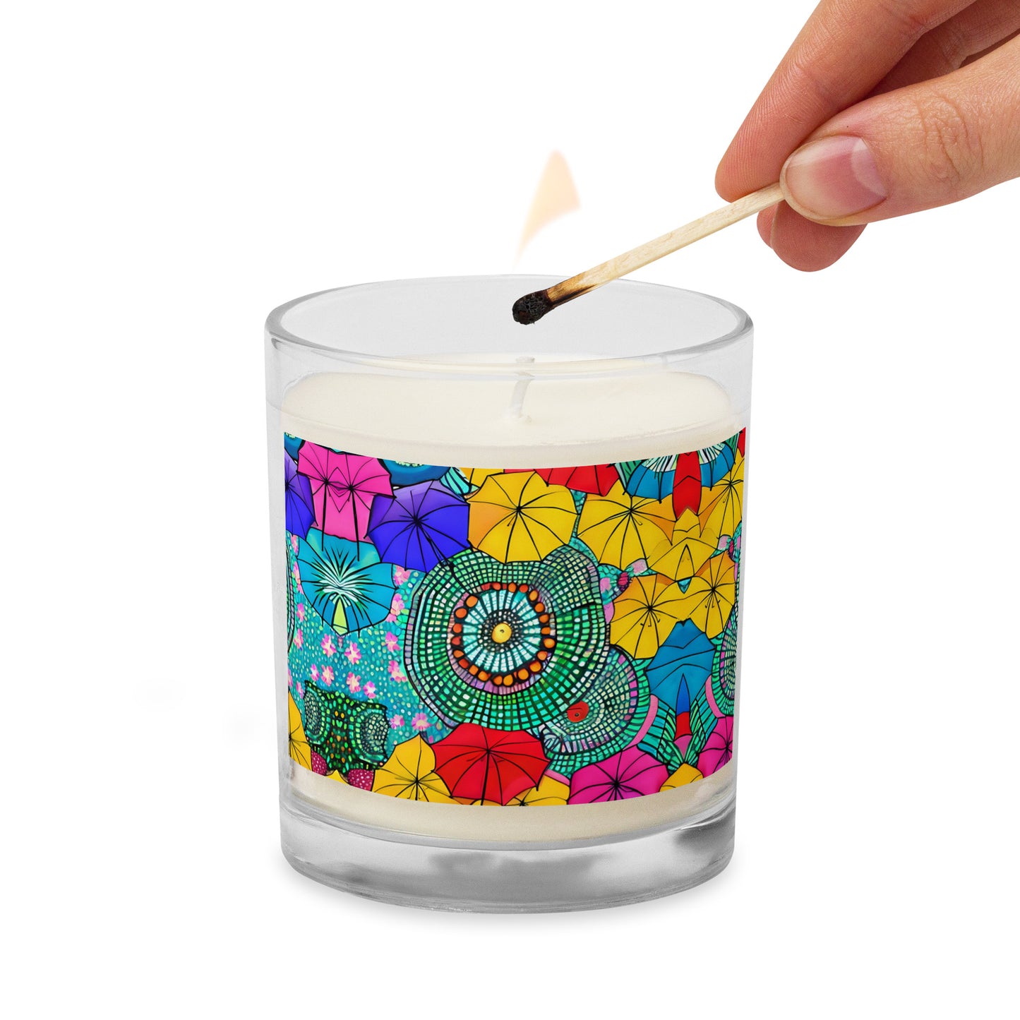 Glass jar soy wax candle